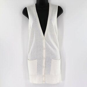Chicos‎ Leighton Angora Sweater Vest Women S White Timeless Classic Long Boho